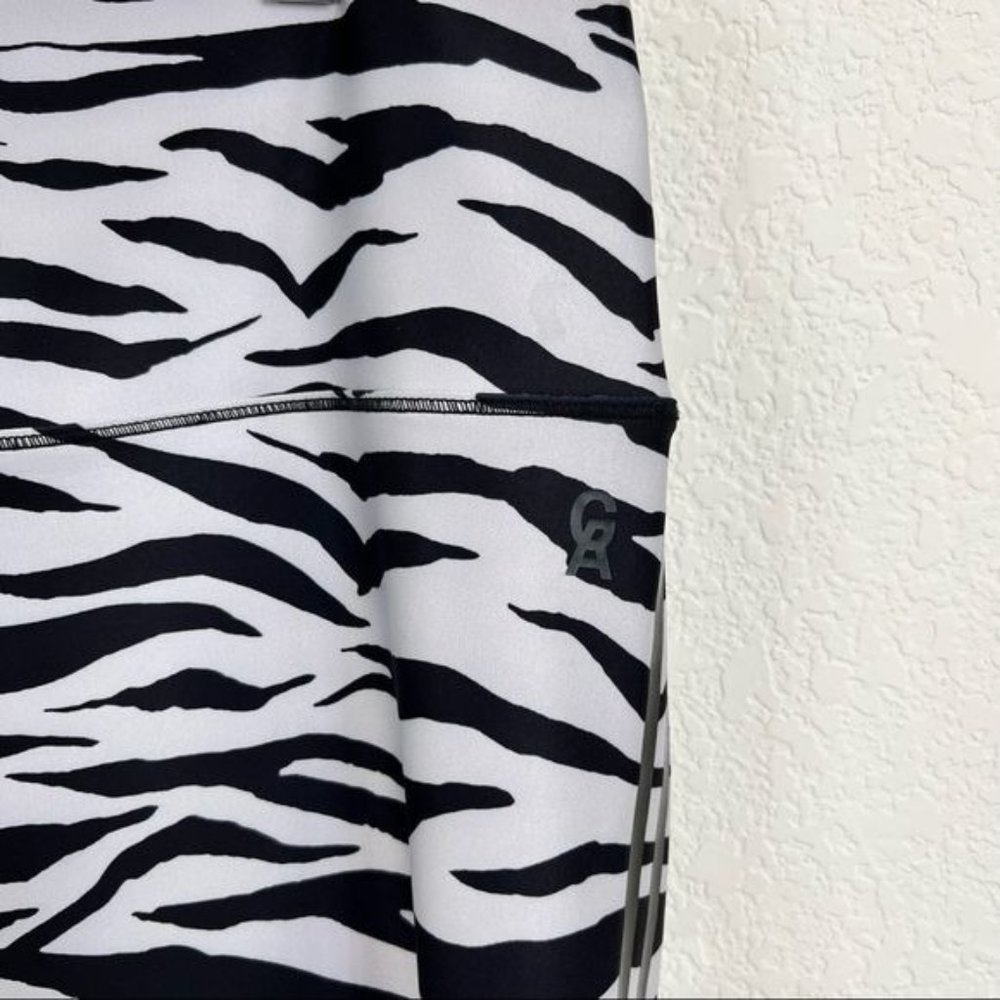 Good American Zebra Stripe Animal Print Tuxedo Tiger Leggings Sz 6 3XL XXXL - Picture 4 of 9